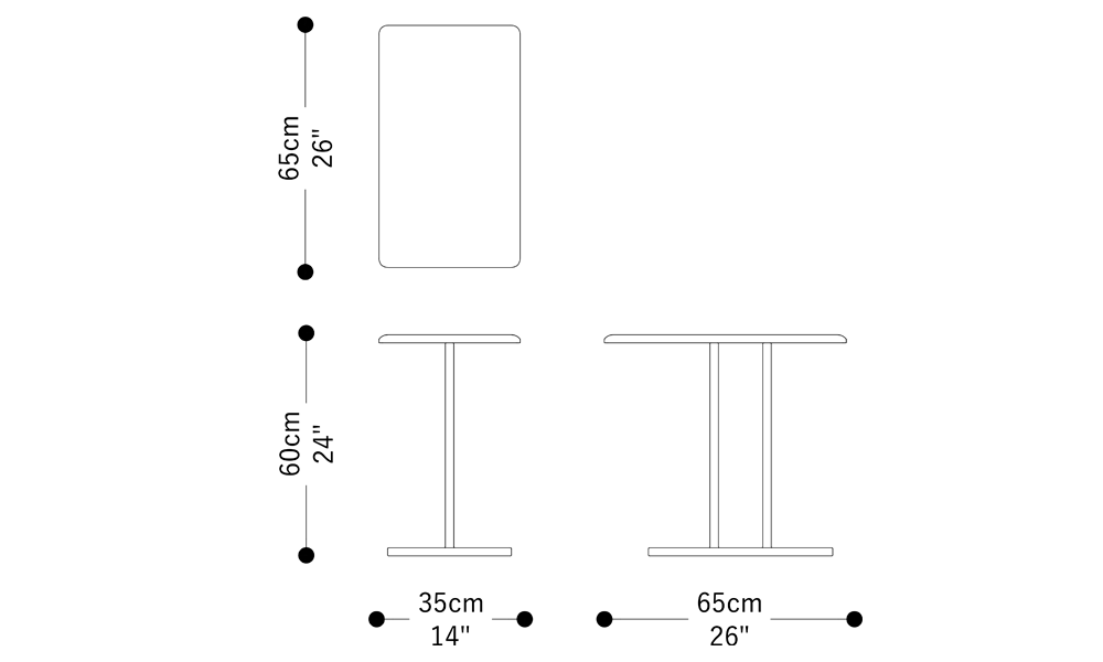 Image of the main dimensions of the product